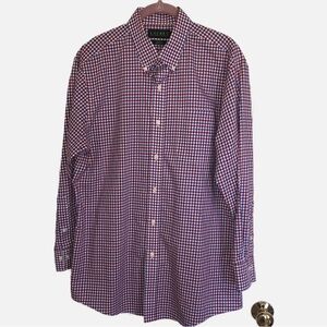 Ralph Lauren LRL Mens Slim Fit Non Iron Checked Button Down 16 1/2  32/33